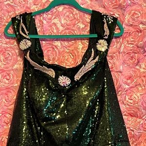 Emerald green gown